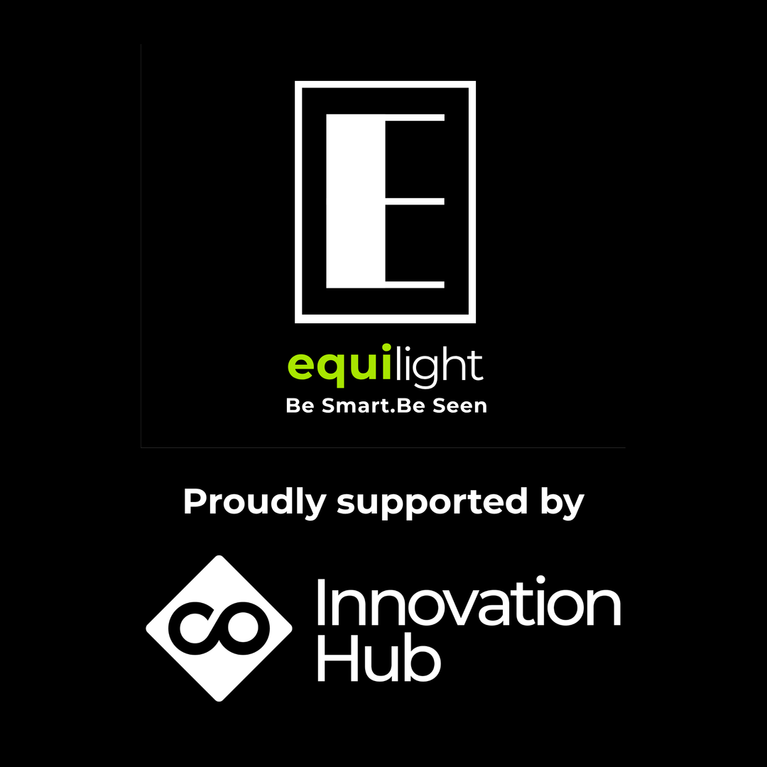 EquiLight team supported by Charles Owen Innovation Hub, showcasing award-winning LED safety wear for riders