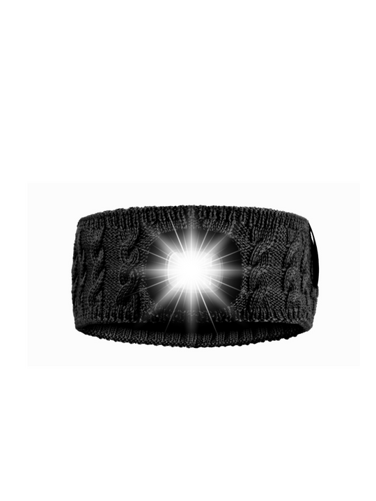 EquiLight Mini LED headband for children with rechargeable hands-free LED light, designed to improve visibility and safety during outdoor activities in low-light conditions
