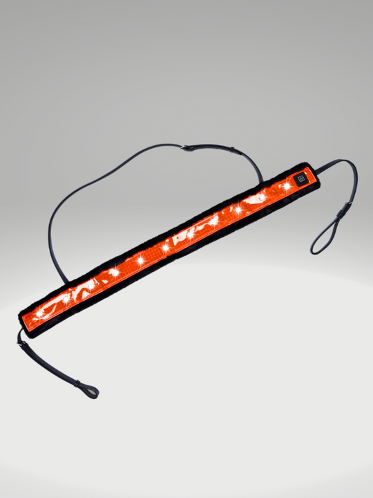 EquiLight faux fur LED sleeves designed for horse tack including bridles, reins, breastplates and martingales, with integrated rechargeable LED lighting to improve horse and rider visibility in low-light conditions
