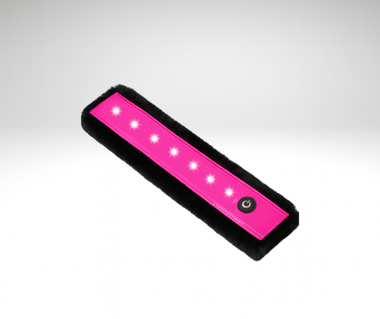 EquiLight faux fur LED sleeves designed for horse tack including bridles, reins, breastplates and martingales, with integrated rechargeable LED lighting to improve horse and rider visibility in low-light conditions
