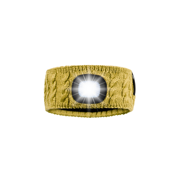 EquiLight Mini LED headband for children with rechargeable hands-free LED light, designed to improve visibility and safety during outdoor activities in low-light conditions
