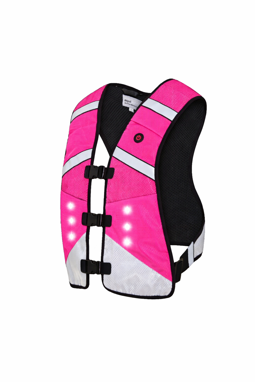 EquiLight LED Rider Vest Pink with white front lights