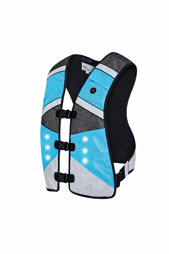 EquiLight Teal  Blue Rider Vest with LED Lights 
