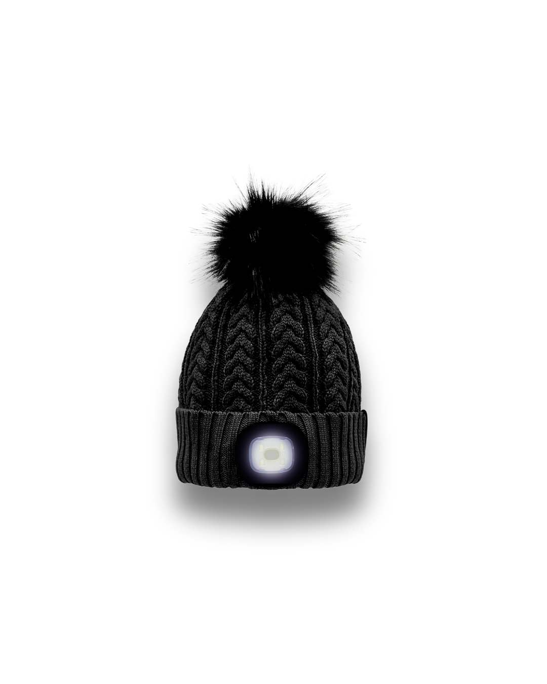 Merino LED Pom Beanie | LED Beanie Hat for Outdoor Safety