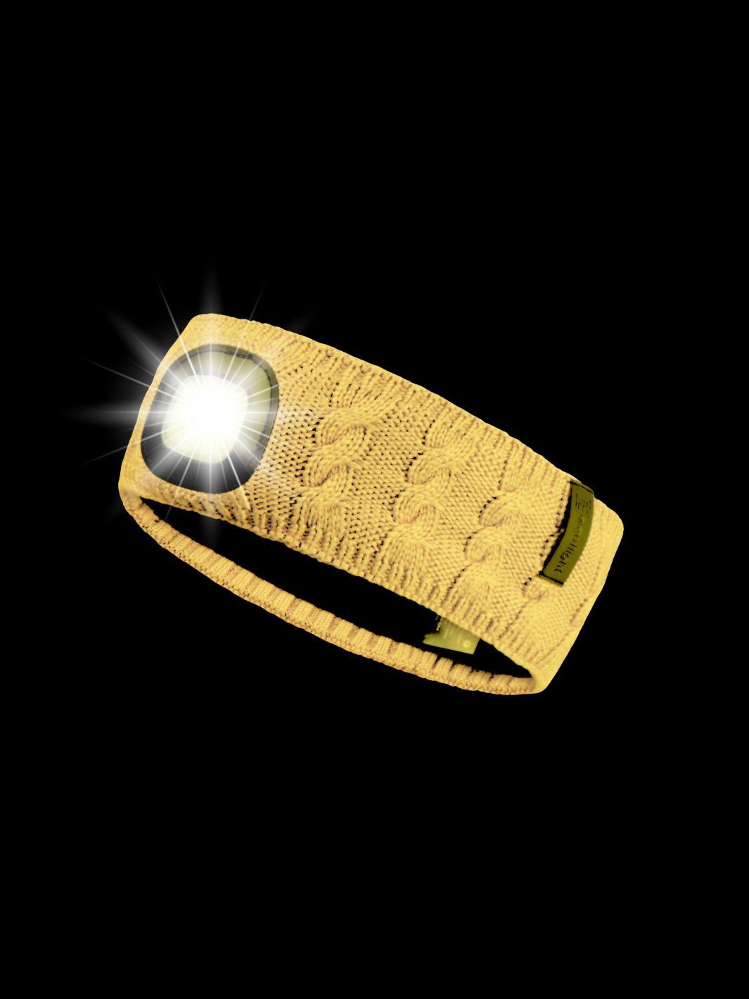 EquiLight  LED hi-vis headband in Ochre rechargeable light-up safety headwear for enhanced visibility