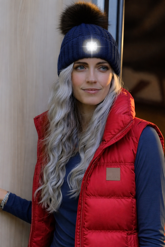 Merino LED Pom Beanie