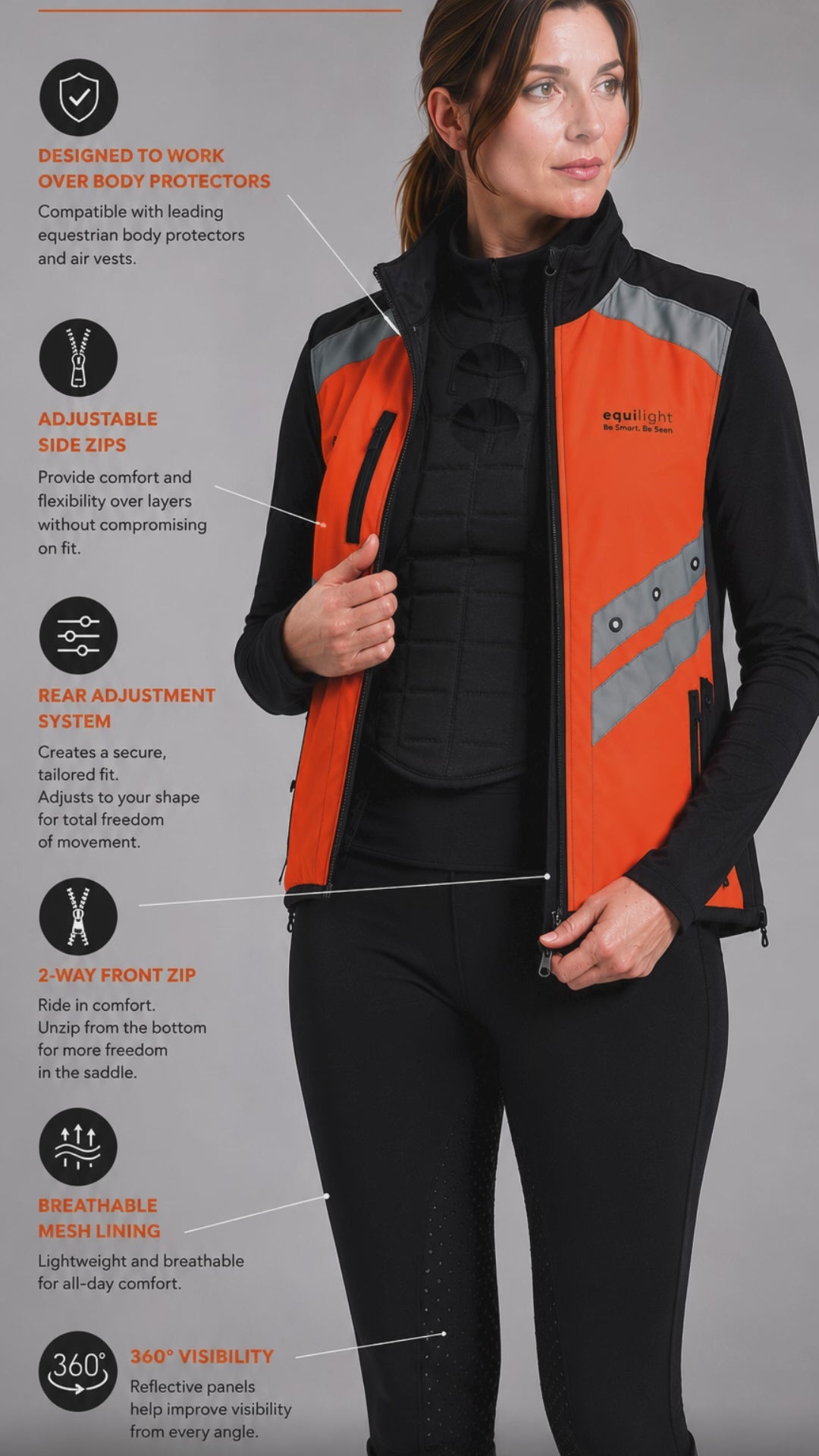 EquiLight Solas - LED Riding Vest
