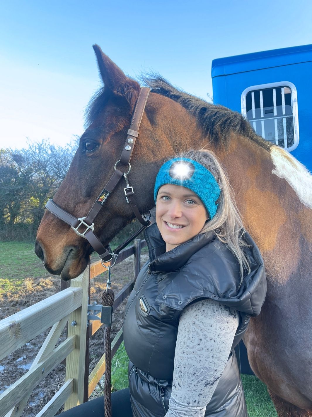 Equi Light LED Headband Tina Teal Life on the Left Rein